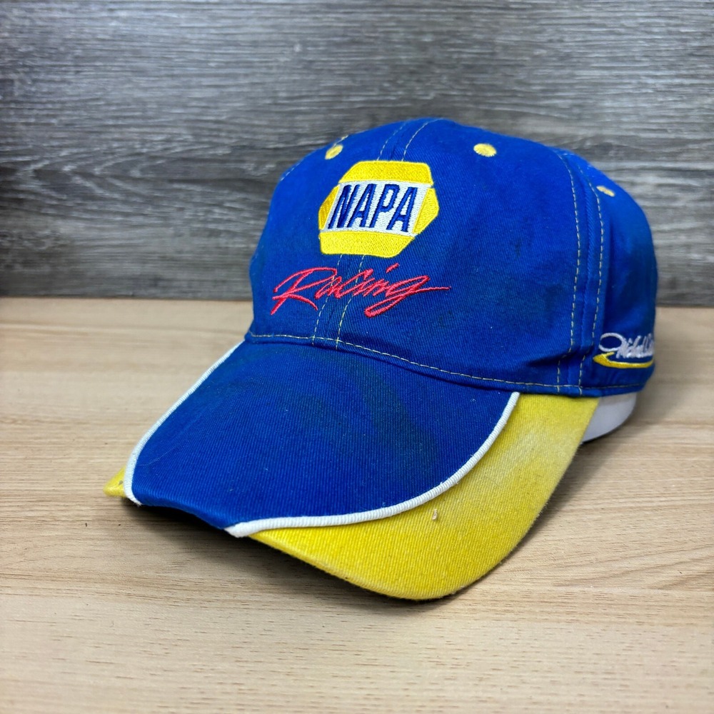 Vintage Napa Racing Hat Cap Strap Back Blue Michael Waltrip‎ Nascar